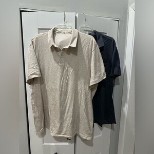 Men's Beige and Grey Polo Shirt - Set of 2